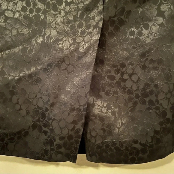 ☀️VTG ARGENTI 100% Silk Black Floral Midi Slip Skirt - Picture 5 of 6